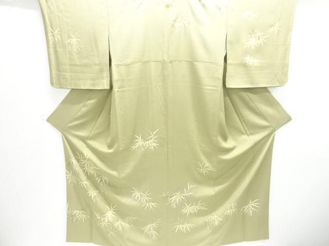 JAPANESE KIMONO / HOMONGI / SILK / EMBROIDERY / BAMBOO GRASS